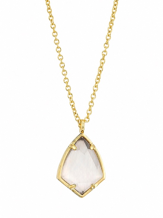Kendra Scott Jewelry - Kendra Scott Cory Stone Pendant Necklace Slate Gray/Gold